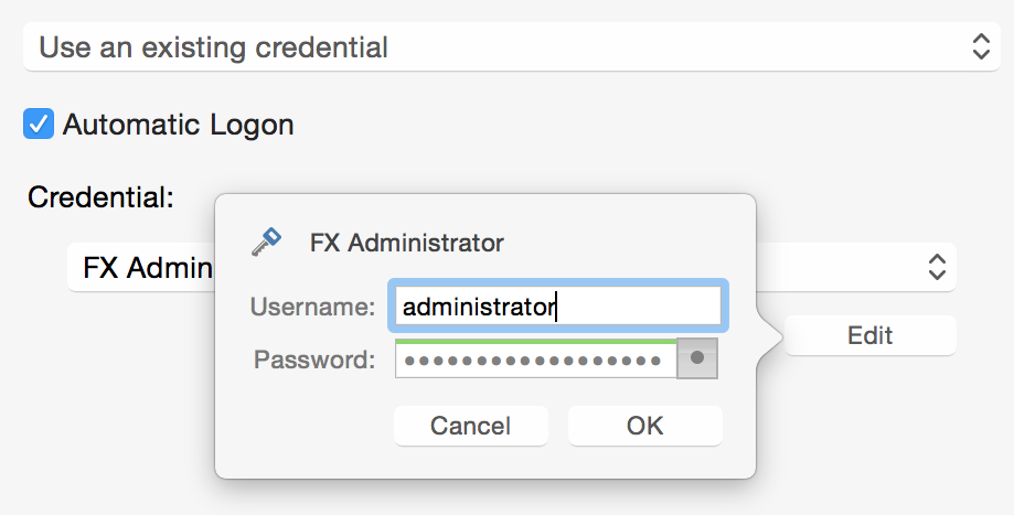 Quickly edit assigned credentials
