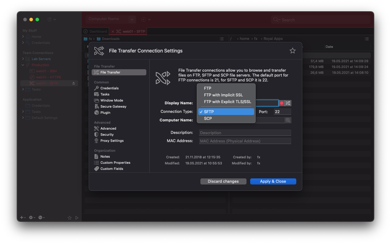 File Transfer: Supported Protocols