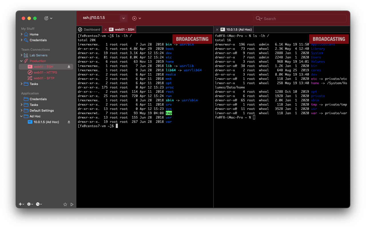 Terminal: Broadcasting input to multiple sessions