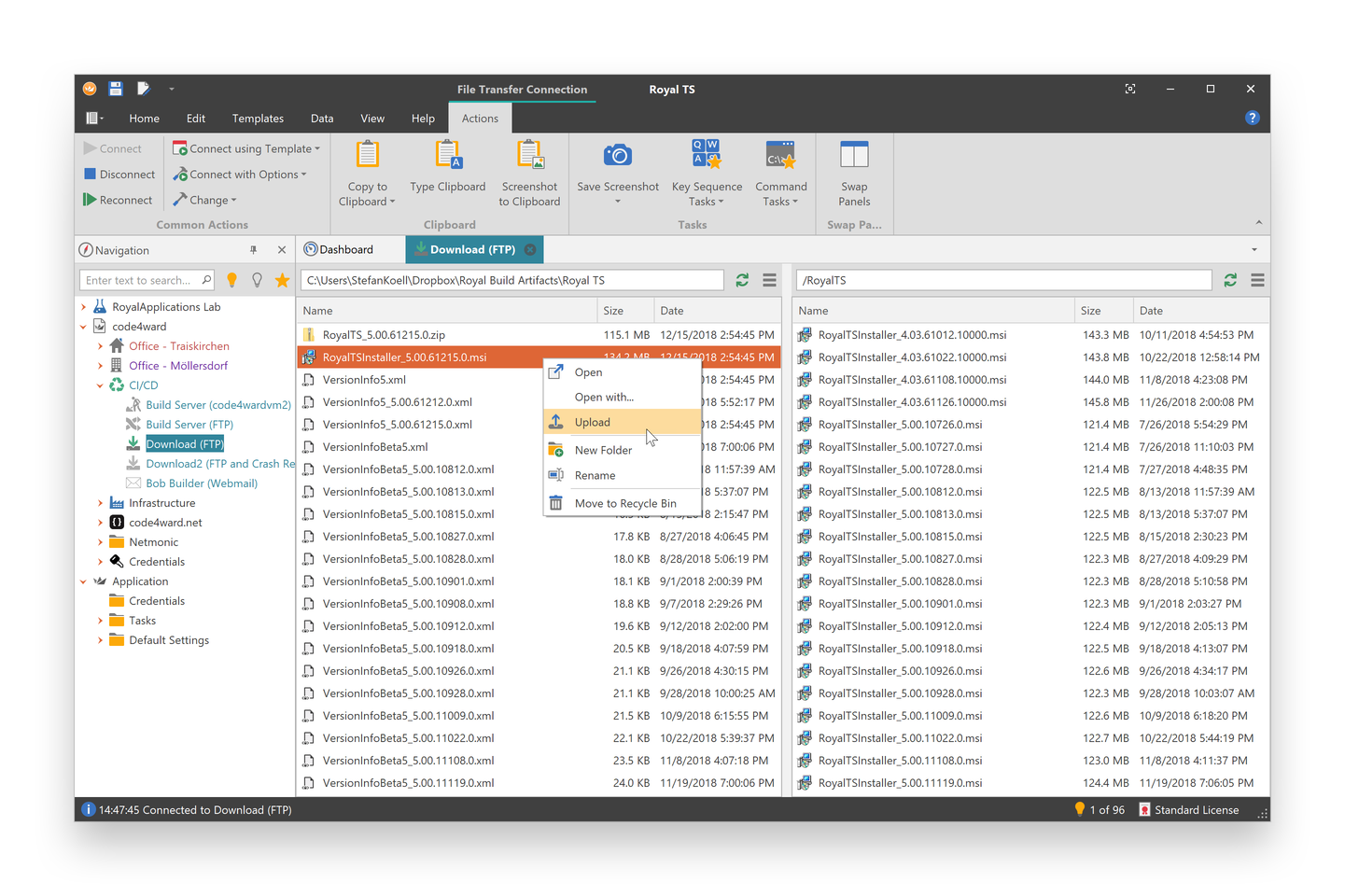 File Transfer: Transfer multiple files