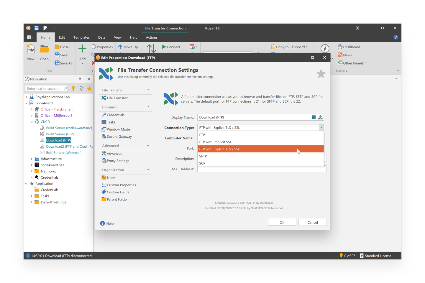 File Transfer: Supported Protocols