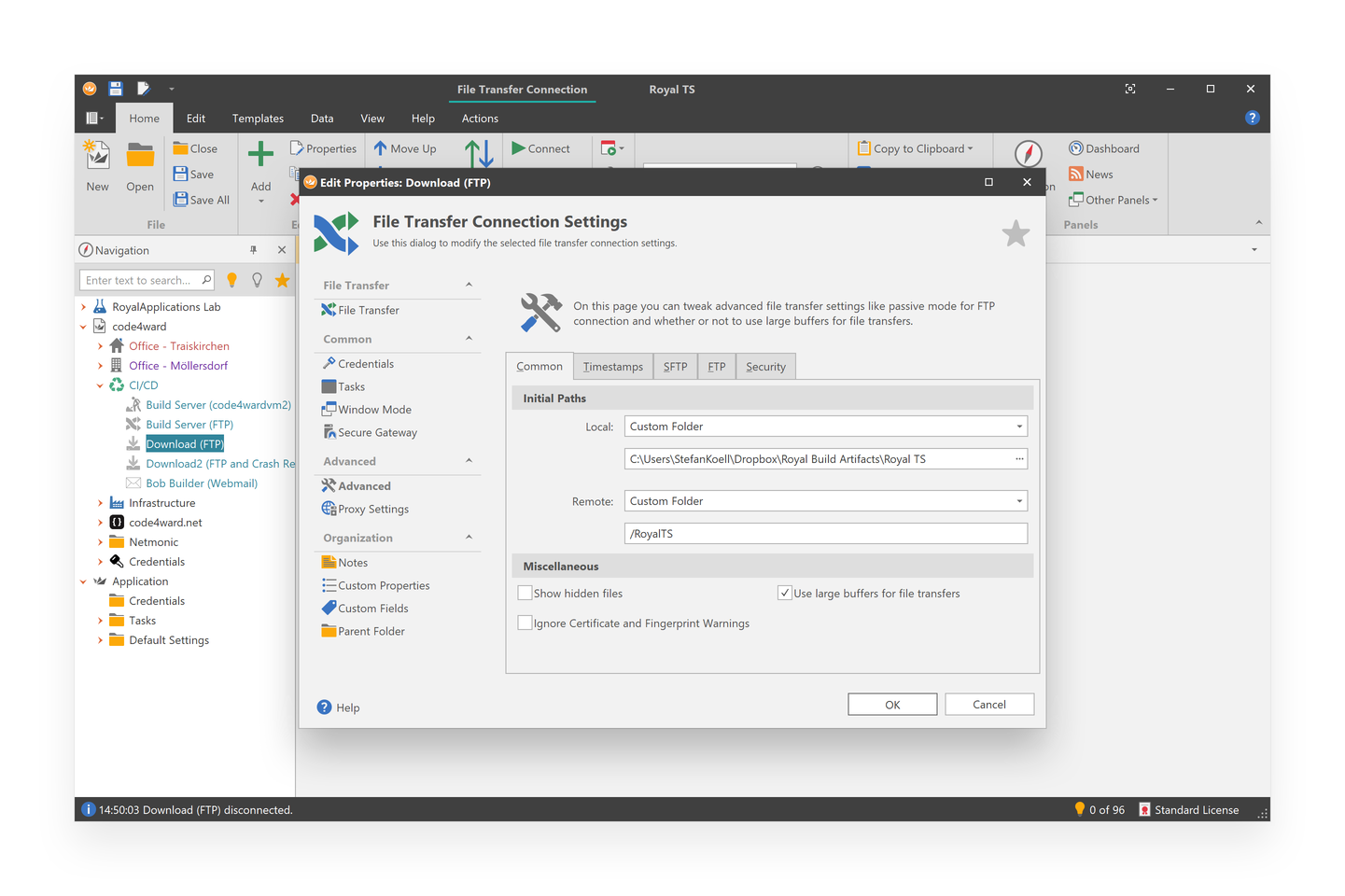 File Transfer: Advanced Settings