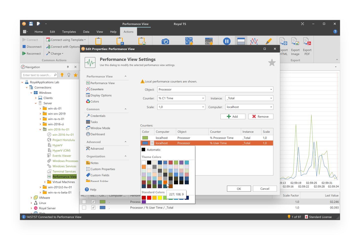 Performance View: Counter Configuration