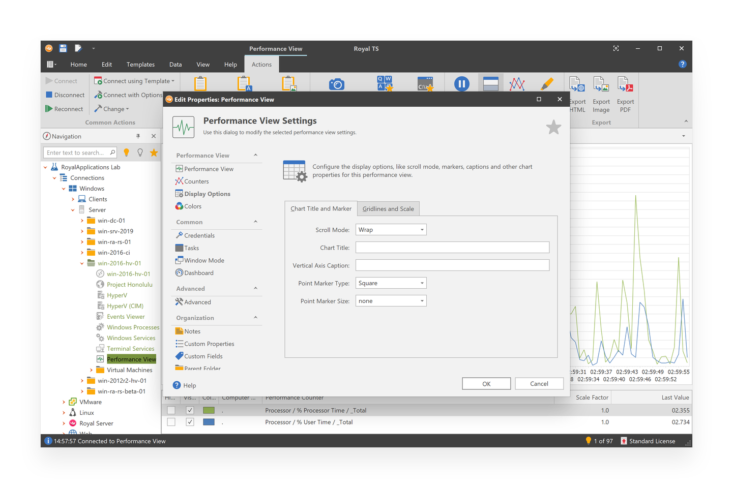 Performance View: Display Options